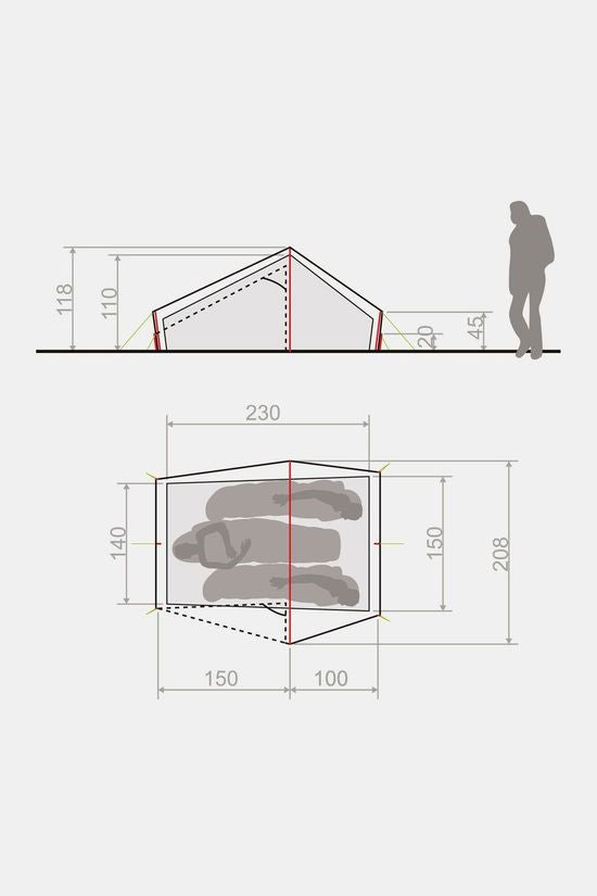 VAUDE Power Lizard Seamless 2-3 Persoons Tunneltent