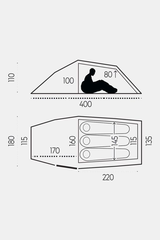 FJÄLLRÄVEN Abisko Shape 3-Persoons Tunneltent