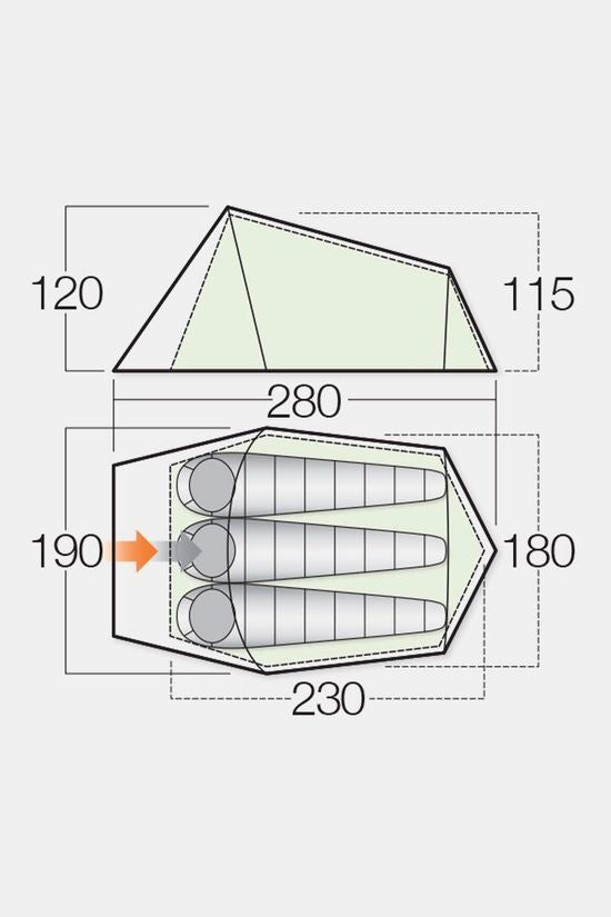 Vango Hop 300 3-Persoons Tunneltent
